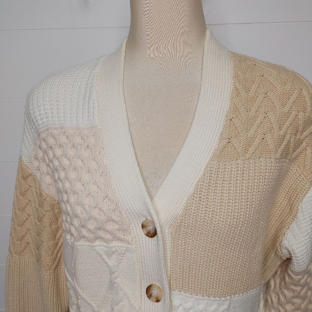 Rails Reese patchwork Cable knit cardigan size S - Picture 6 of 15